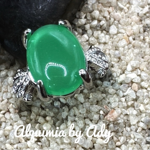 Aventurine silver Victorian ring/Joy for taurus/ - Picture 1 of 4